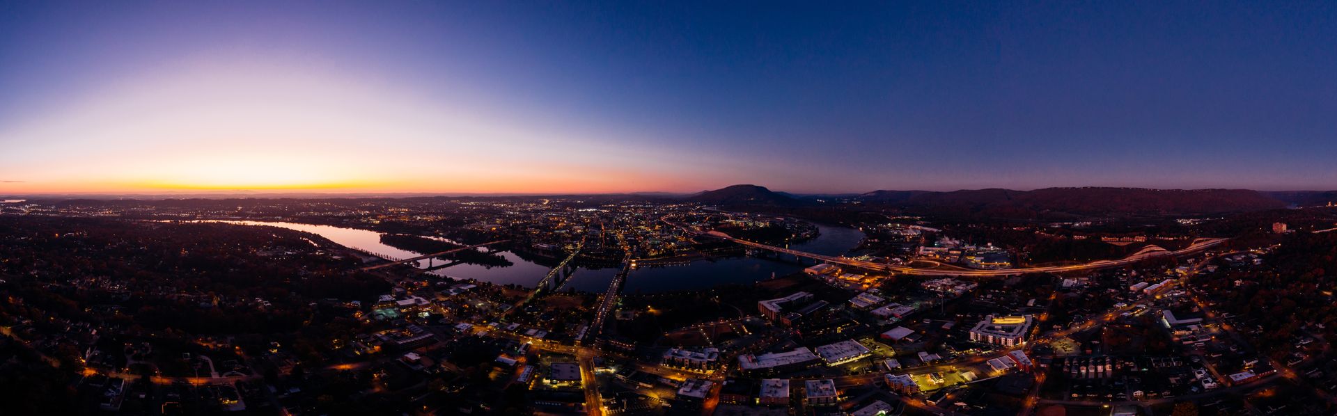 Chattanooga skyline along the Tennessee River